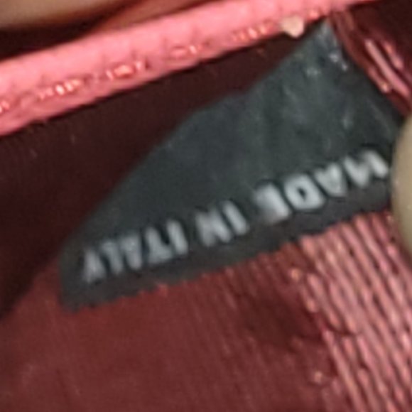 PRADA: Peony Pink, Saffiano Leather & Logo Card Wallet/Holder (pn) - Picture 8 of 8